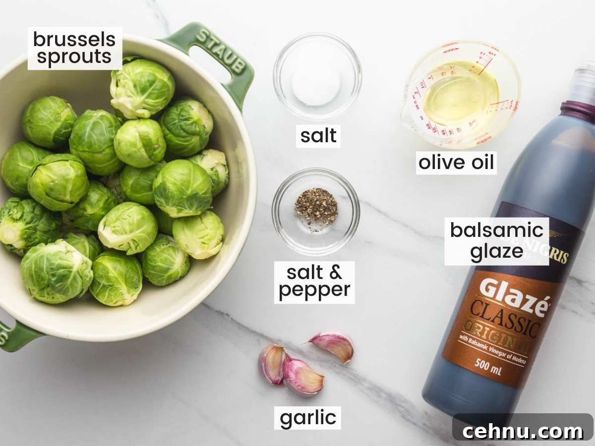 Ingredients needed for air frying brussels sprouts
