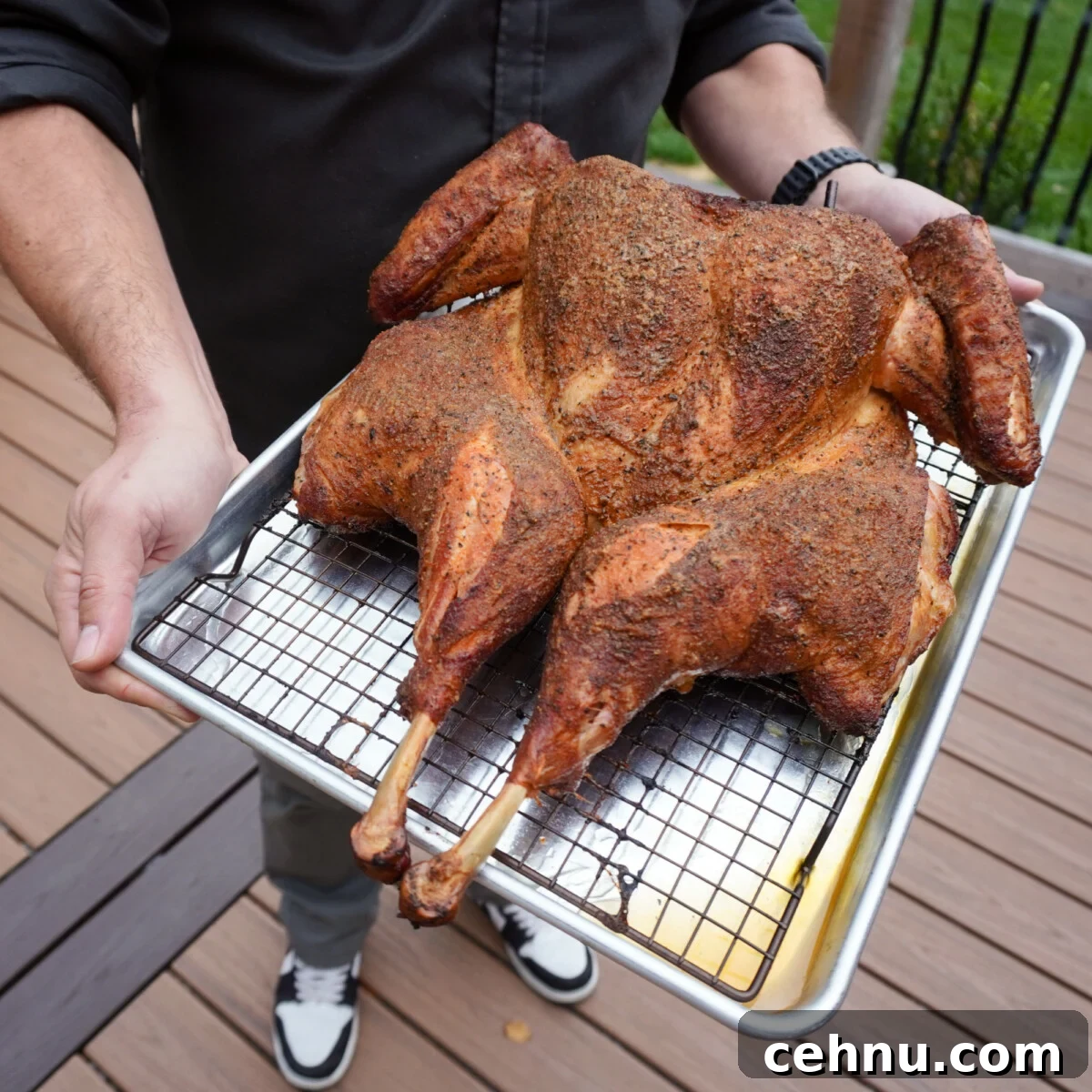 Smoked Spatchcock Thanksgiving Turkey.