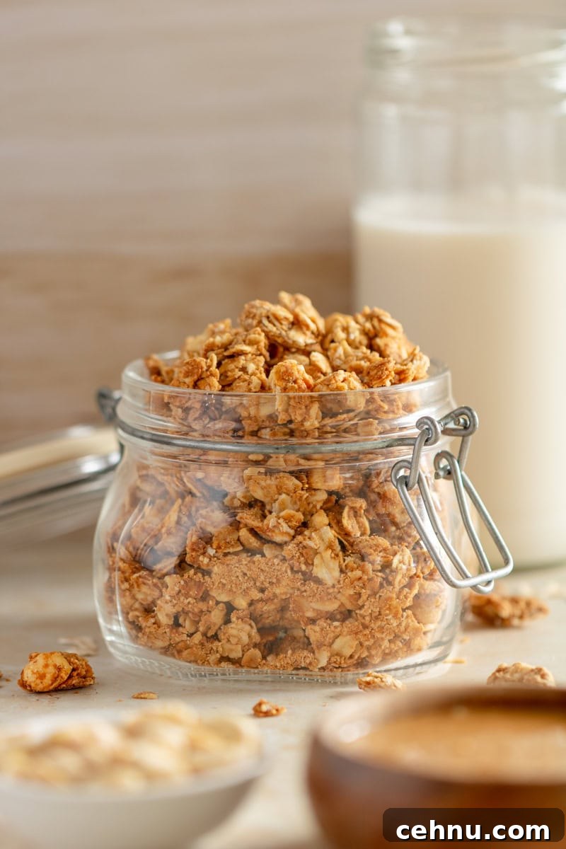 Homemade Peanut Butter Granola: Crunchy Oven-Baked Recipe 16 Peanut butter granola in a bowl