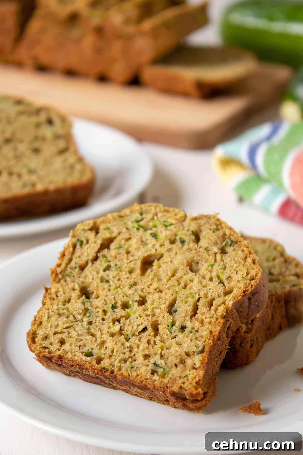Slice bread on a small white plate.