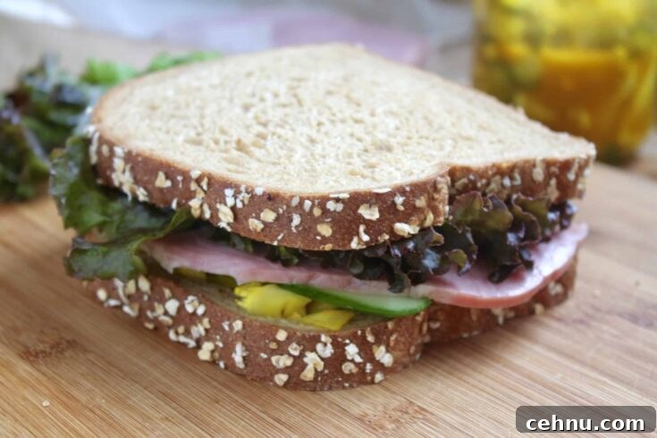 Ham piccalilli and cucumber sandwich