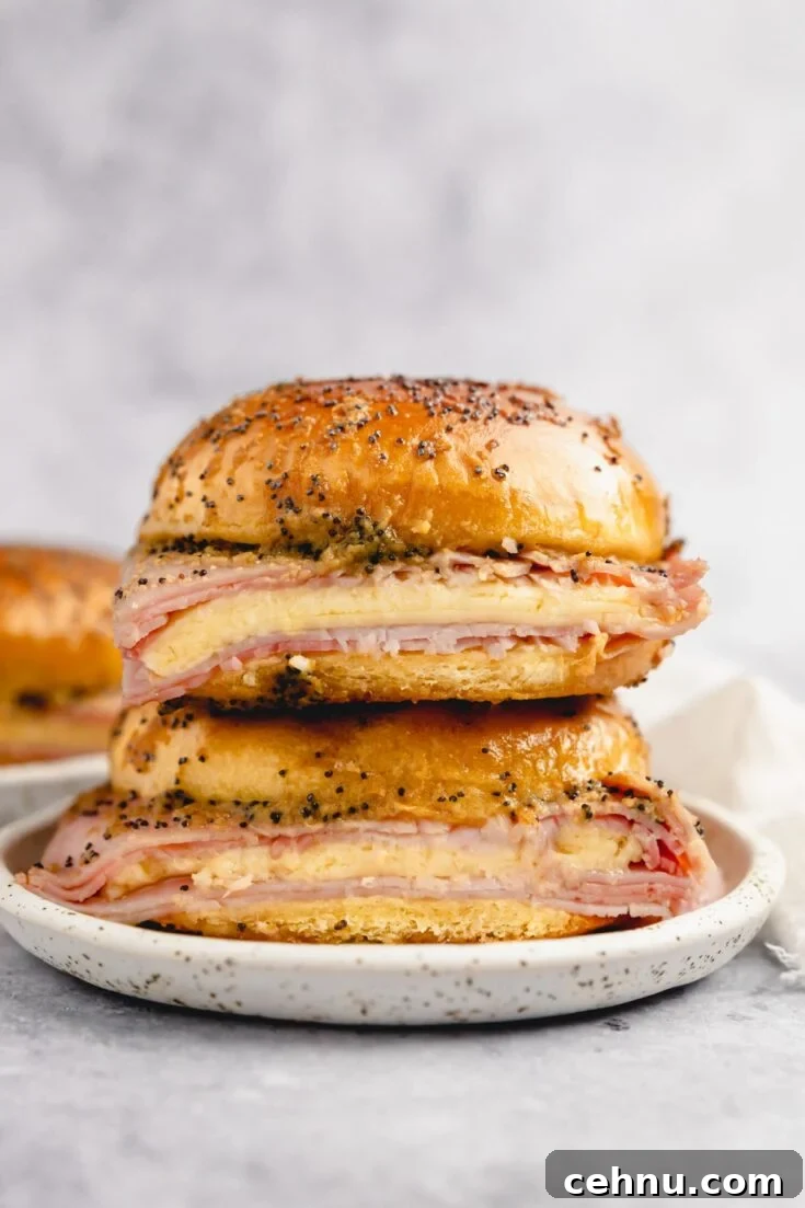 Baked ham and cheese sliders