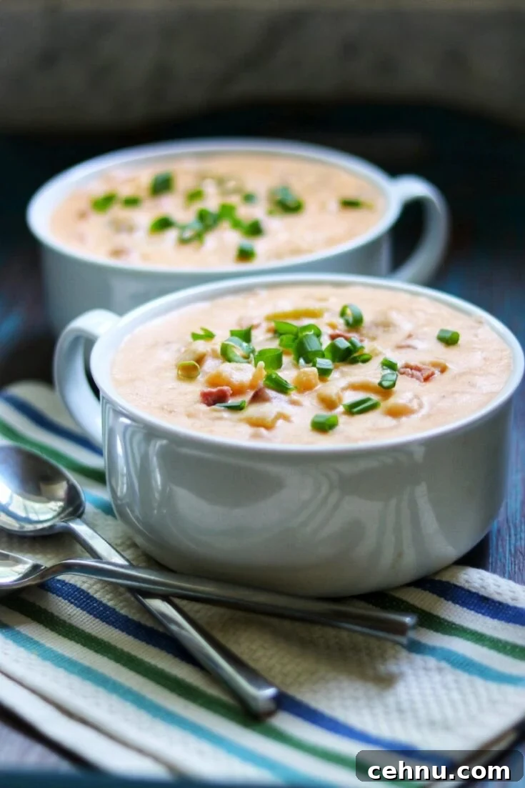 Slow cooker cheesy potato soup