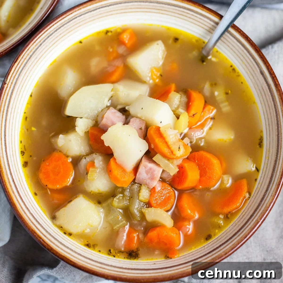 Ham and potato soup without milk