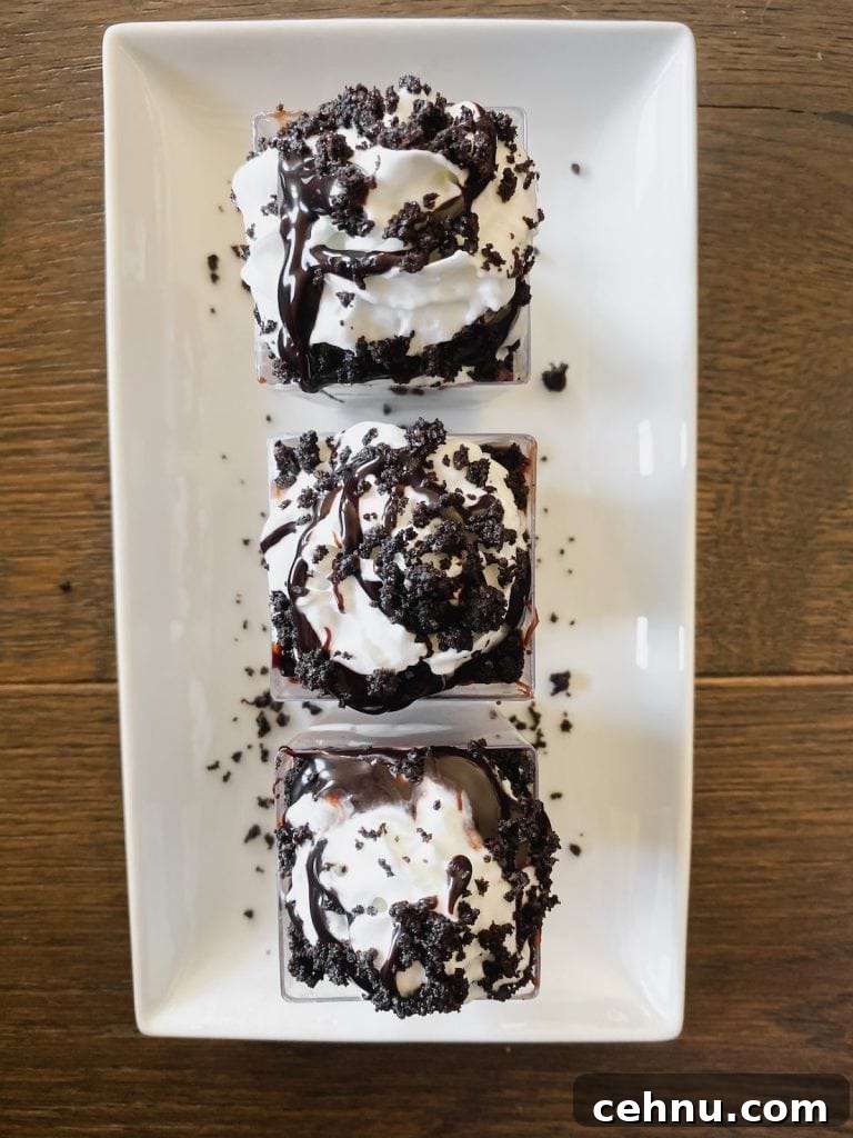 top view of the oreo cheesecake cups 