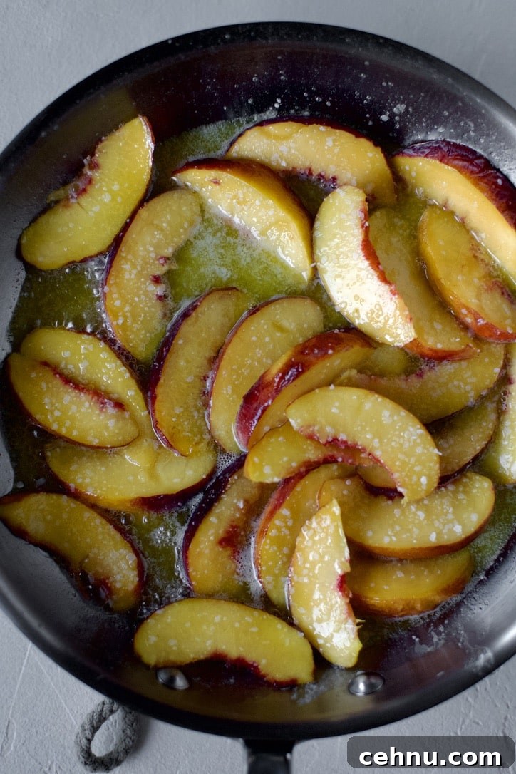 Peaches sauteed in butter with a little salt sprinkled on.