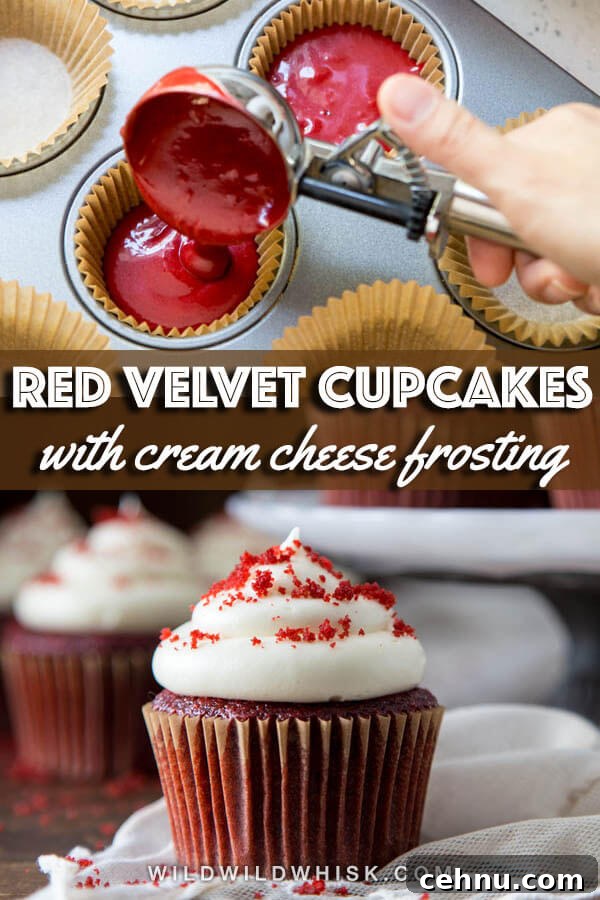 Red velvet cupcakes Pin image