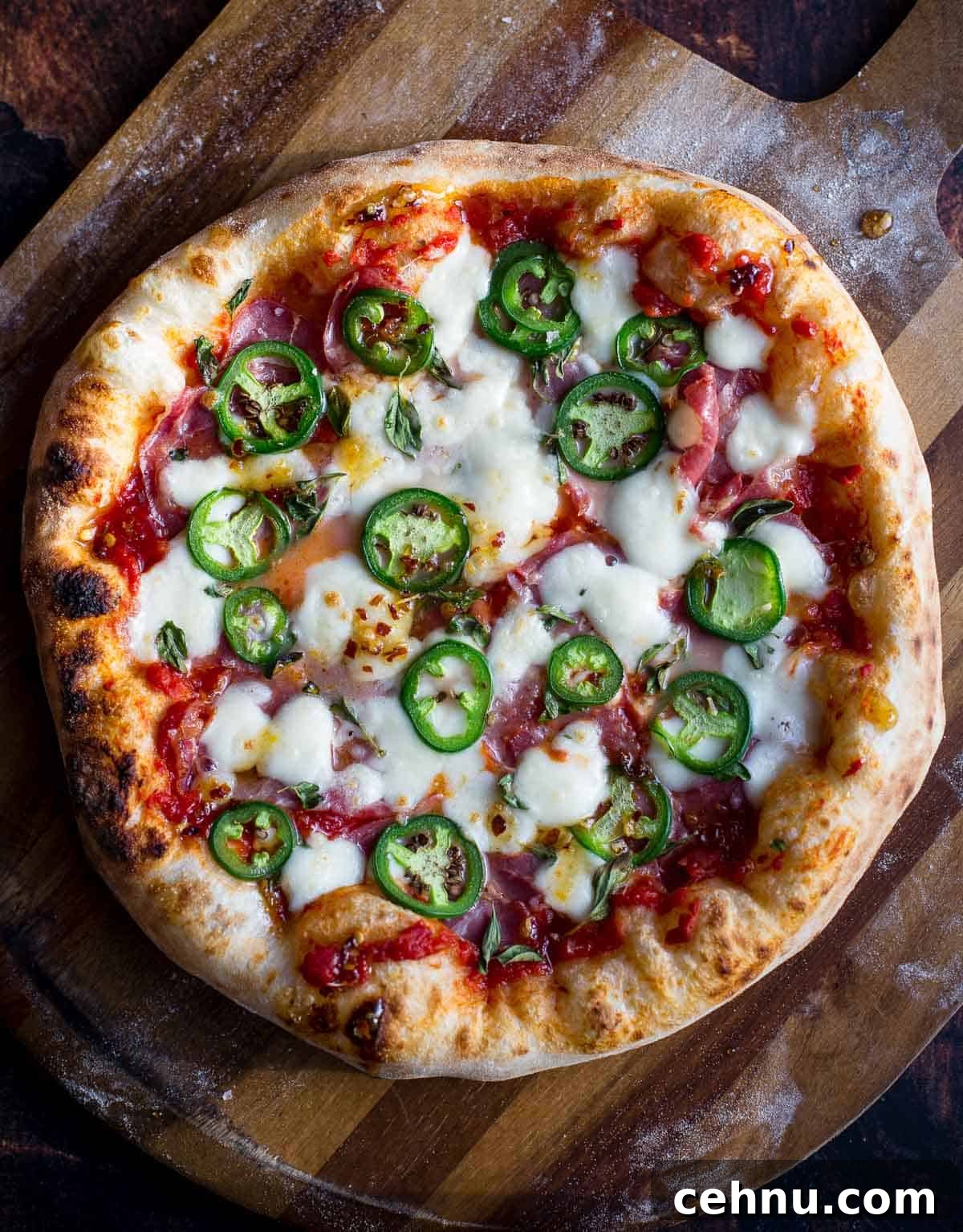 Pizza with Jalapeño, Coppa, and Hot Honey