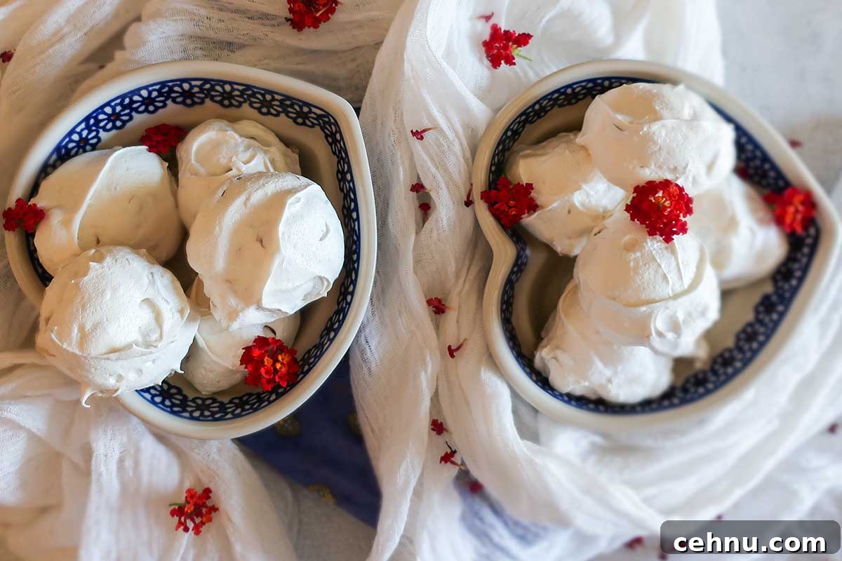 20 Gluten-Free Cookie Recipes for Holiday Parties and Gifts 10 meringue cookies stacked in two bowls
