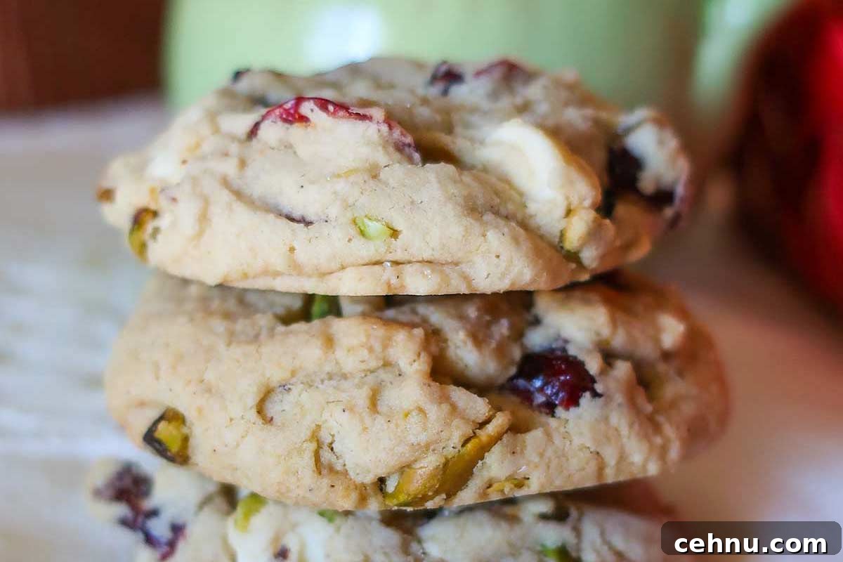 20 Gluten-Free Cookie Recipes for Holiday Parties and Gifts 4 holiday cranberry pistachio cookies 3 stacked