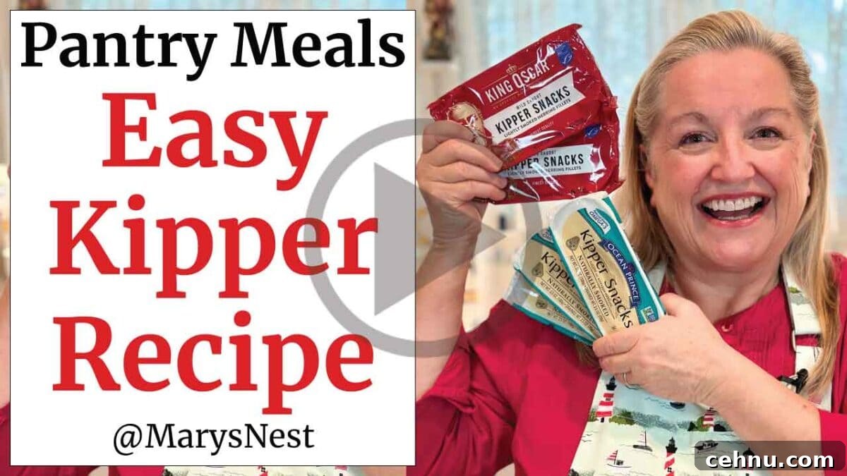 How to Make a Quick Kipper Snack Meal 2 Mary holding various tinned fish.