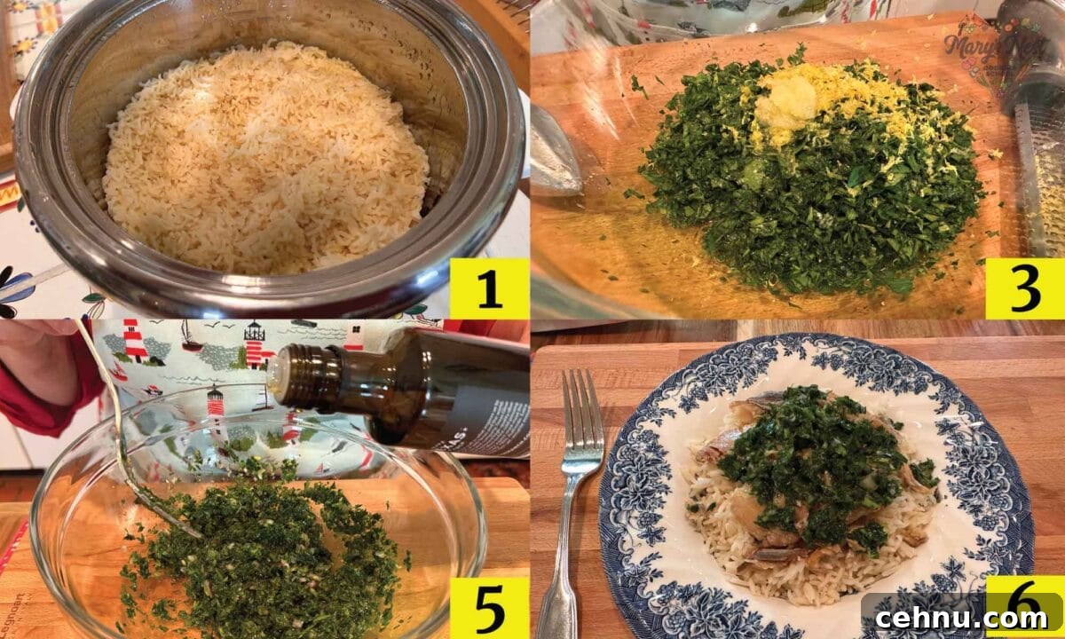 How to Make a Quick Kipper Snack Meal 5 Showing Kippers Recipe Steps 1, 3, 5, and 6.