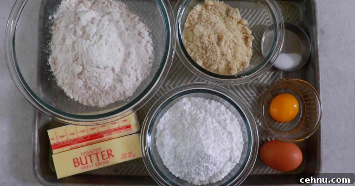 Classic Butter Cookies Recipe 4 the ingredients to make butter cookie dough