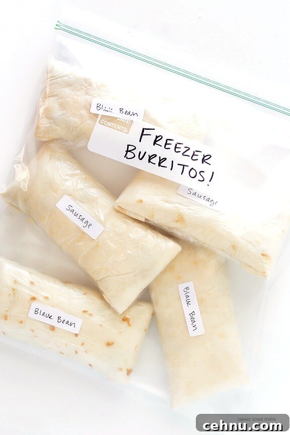 Freezer Breakfast Burritos