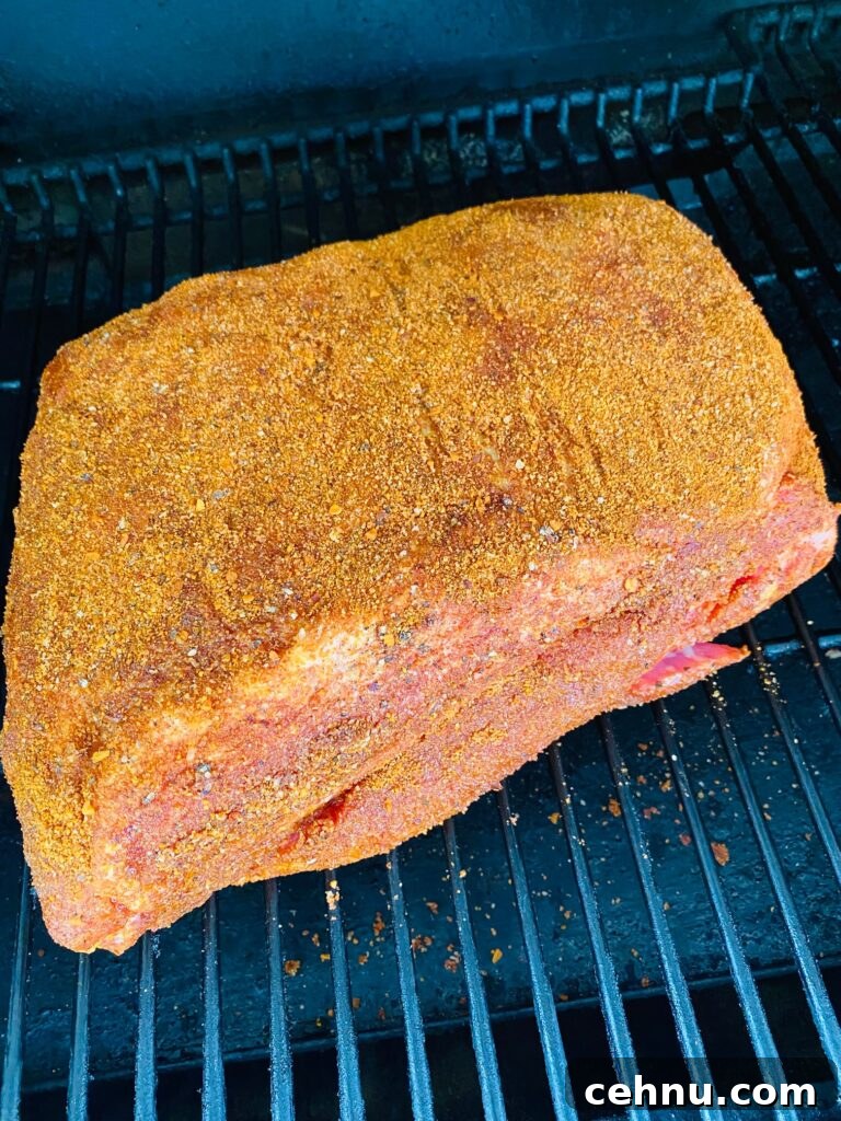 Smoked Pulled Pork with Fireball Cinnamon Whiskey Glaze 5 Smoked Fireball Pulled Pork before cooking
