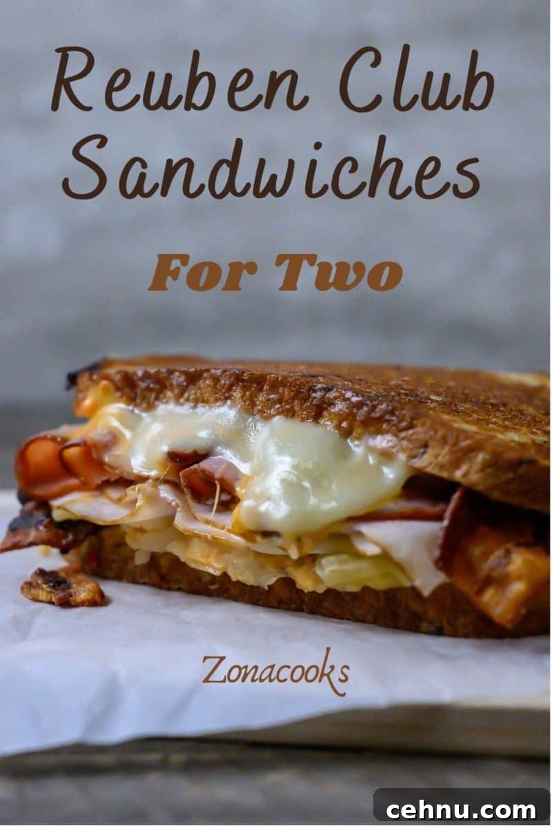 Reuben Club Sandwich with Corned Beef, Swiss and Sauerkraut 10 Reuben Bacon Sandwich on parchment paper.