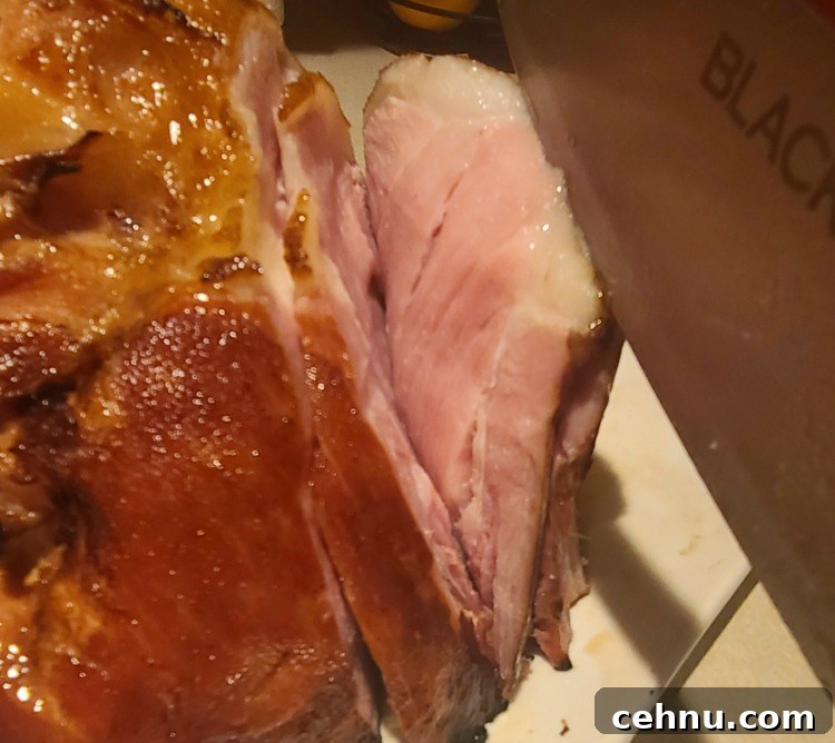 Slicing Open Coca Cola Smoked Ham 