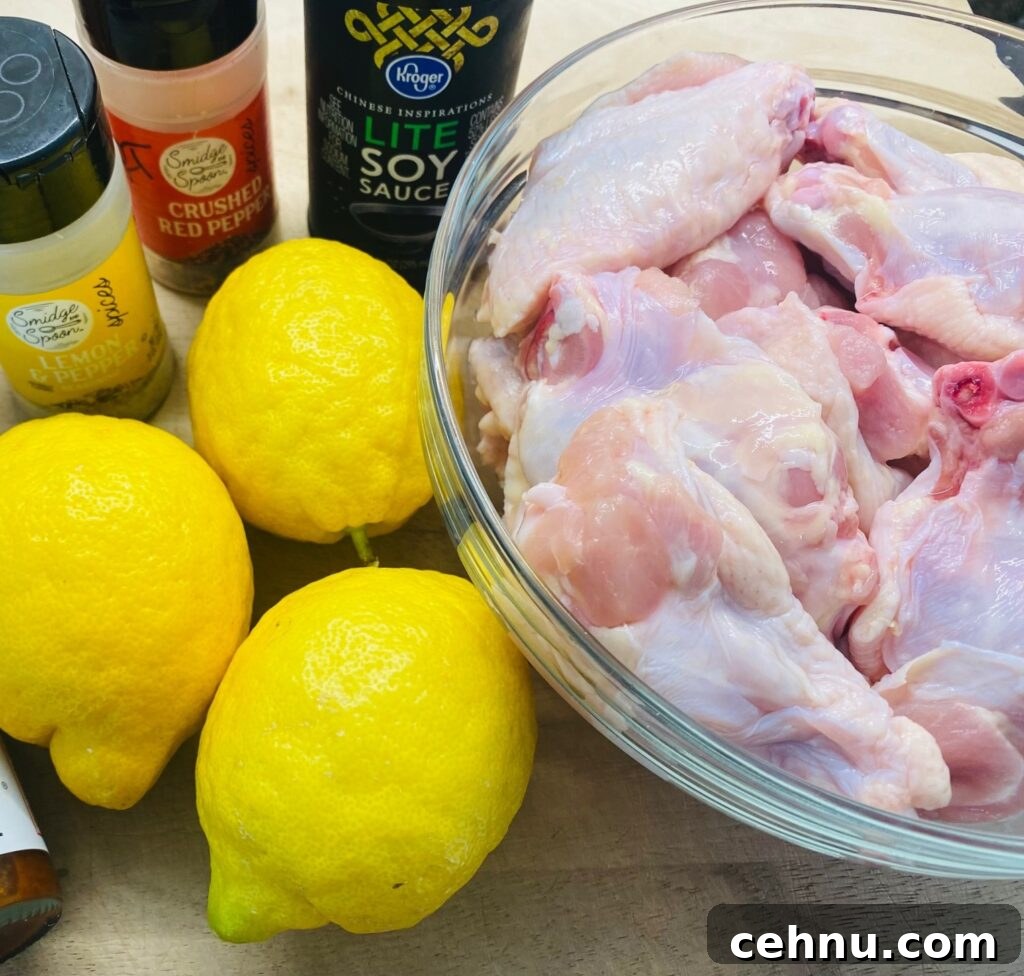 Griddle-Crisped Lemon Pepper Chicken Wings 2 ingredients for the lemon wings