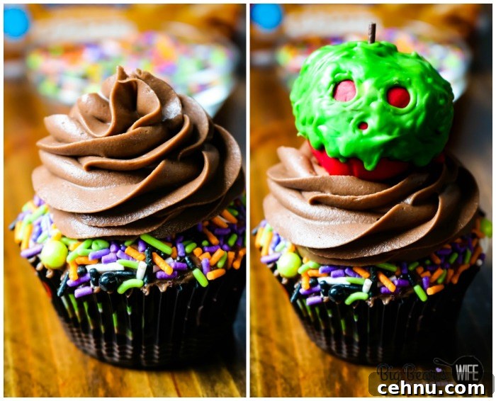 making Poison Apple Cupcakes