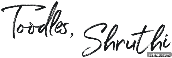 "Toodles, Shruthi" as a signature