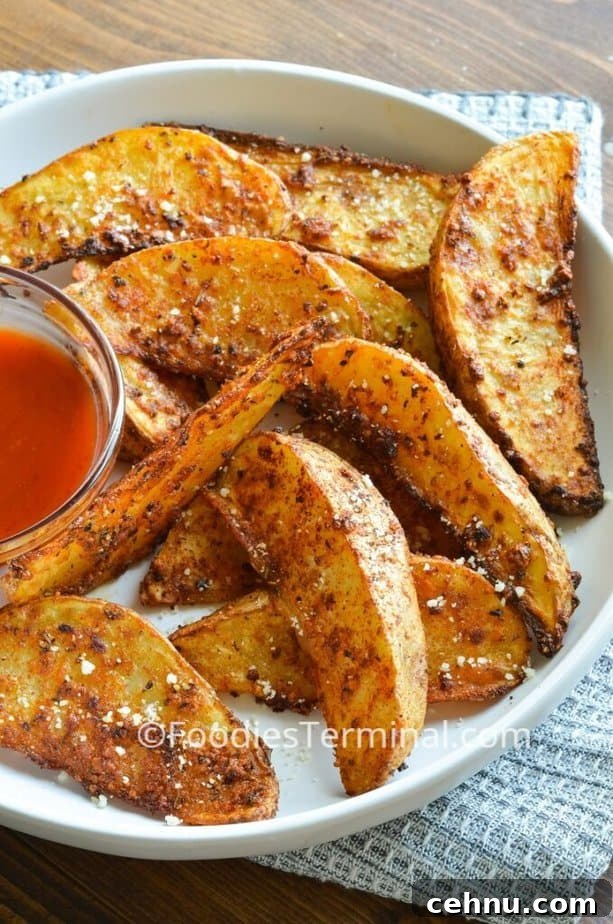 Air Fryer Garlic Parmesan Potato Wedges 2 air fryer potato wedges