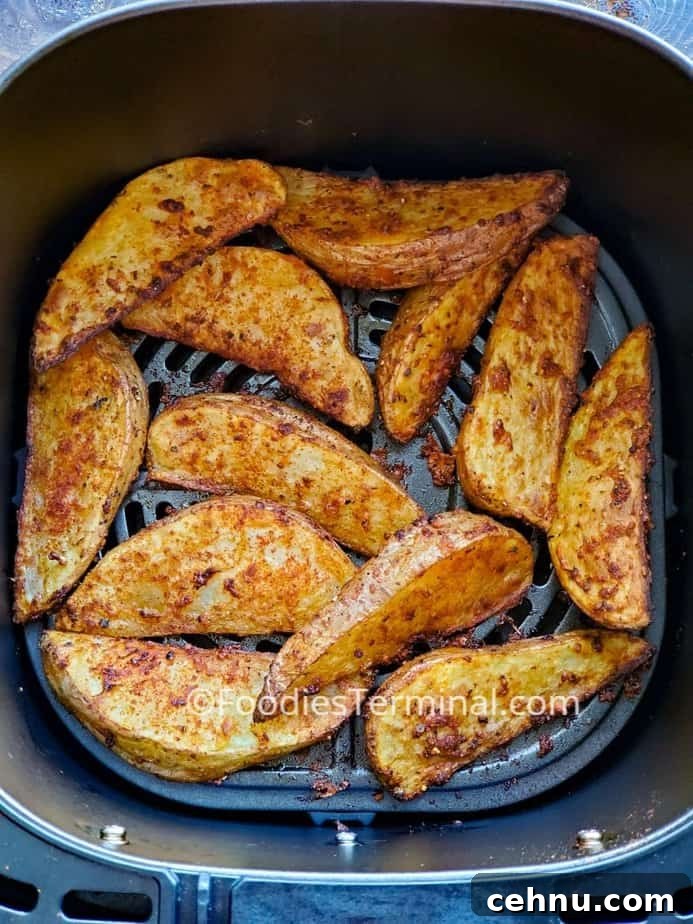 Air Fryer Garlic Parmesan Potato Wedges 4 air fryer garlic parmesan potato wedges