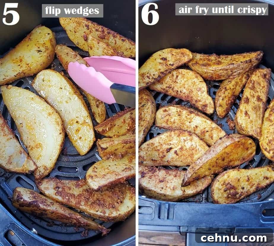 Air Fryer Garlic Parmesan Potato Wedges 6 air fry potato wedges