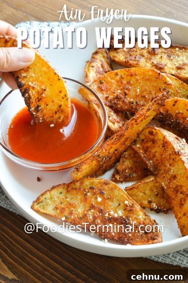 Air Fryer Garlic Parmesan Potato Wedges 7 crispy potato wedges