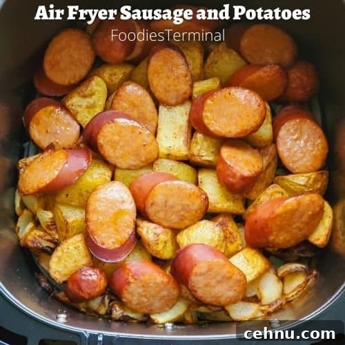 Air Fryer Garlic Parmesan Potato Wedges 8 sausage and potatoes in air fryer