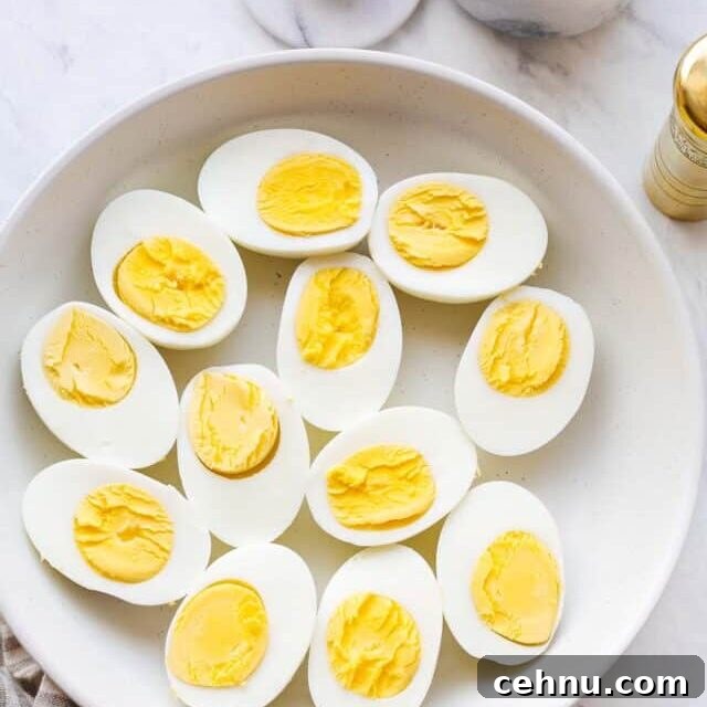 Easter Menu Ideas: Brunch, Dinner and Dessert Recipes 14 A plate with hard boiled eggs cut in half.