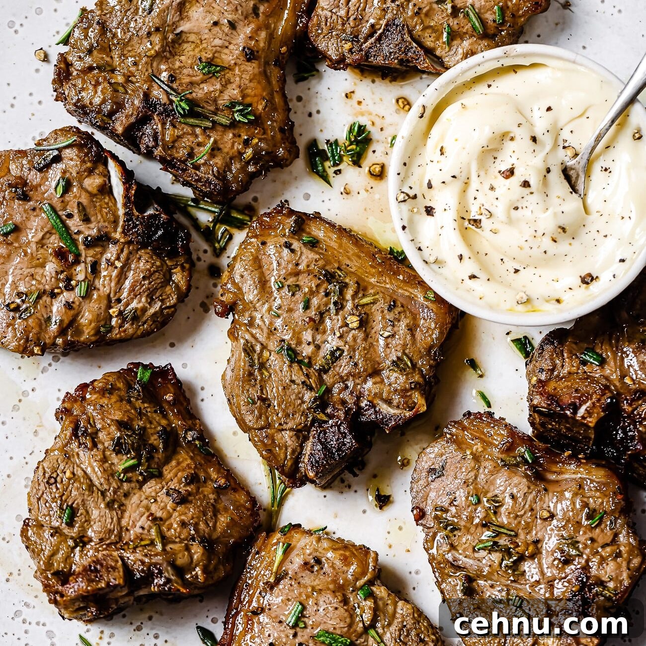 Easter Menu Ideas: Brunch, Dinner and Dessert Recipes 24 Close up of air fryer lamb chops.