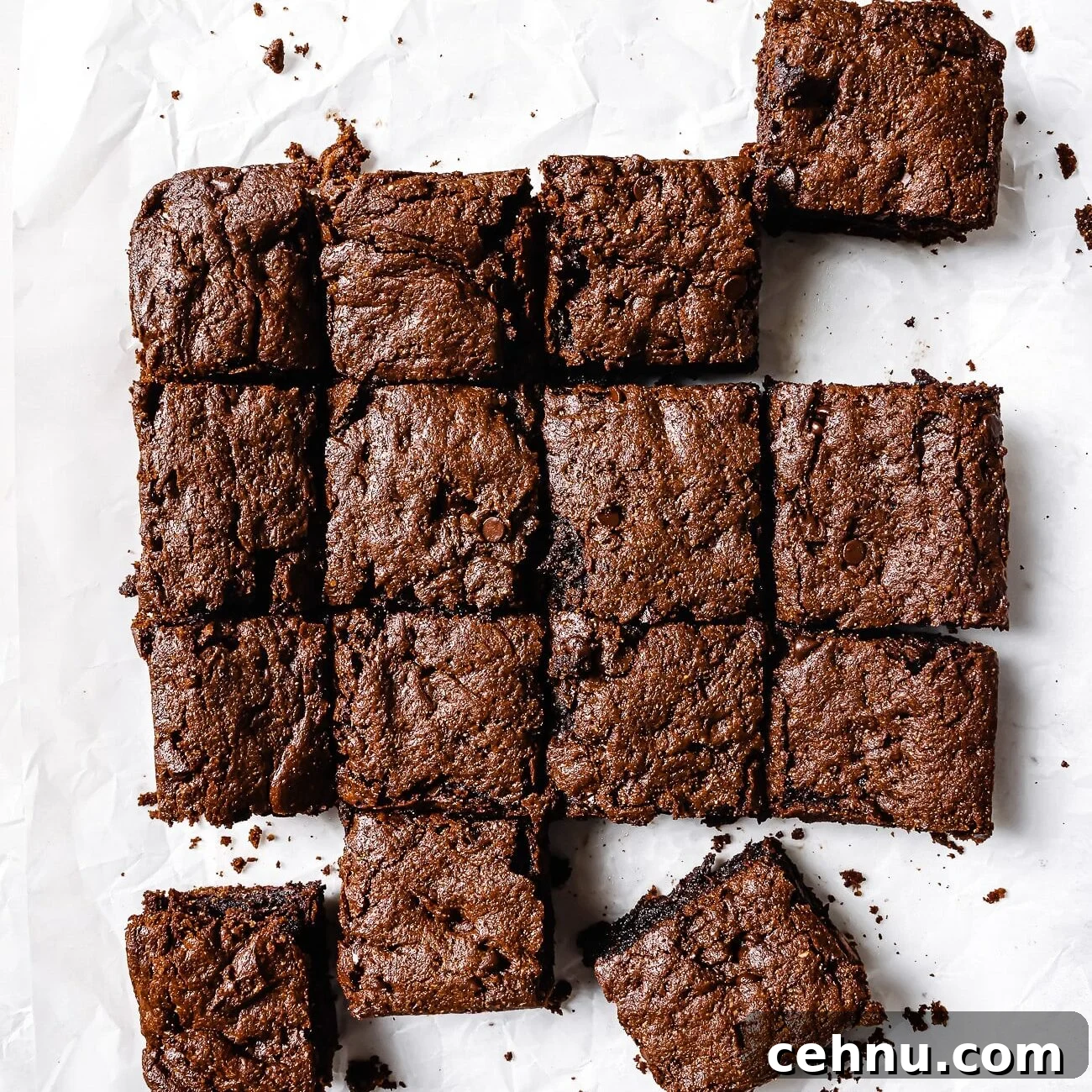 Easter Menu Ideas: Brunch, Dinner and Dessert Recipes 32 Flourless brownie cut into squares.