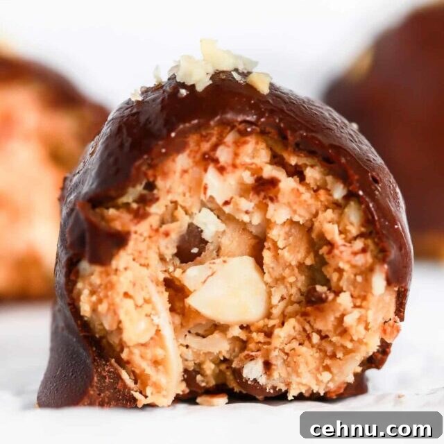 Easter Menu Ideas: Brunch, Dinner and Dessert Recipes 33 Low carb almond butter chocolate truffles cut in half