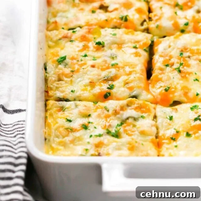 Easter Menu Ideas: Brunch, Dinner and Dessert Recipes 10 Overhead photo of breakfast casserole.