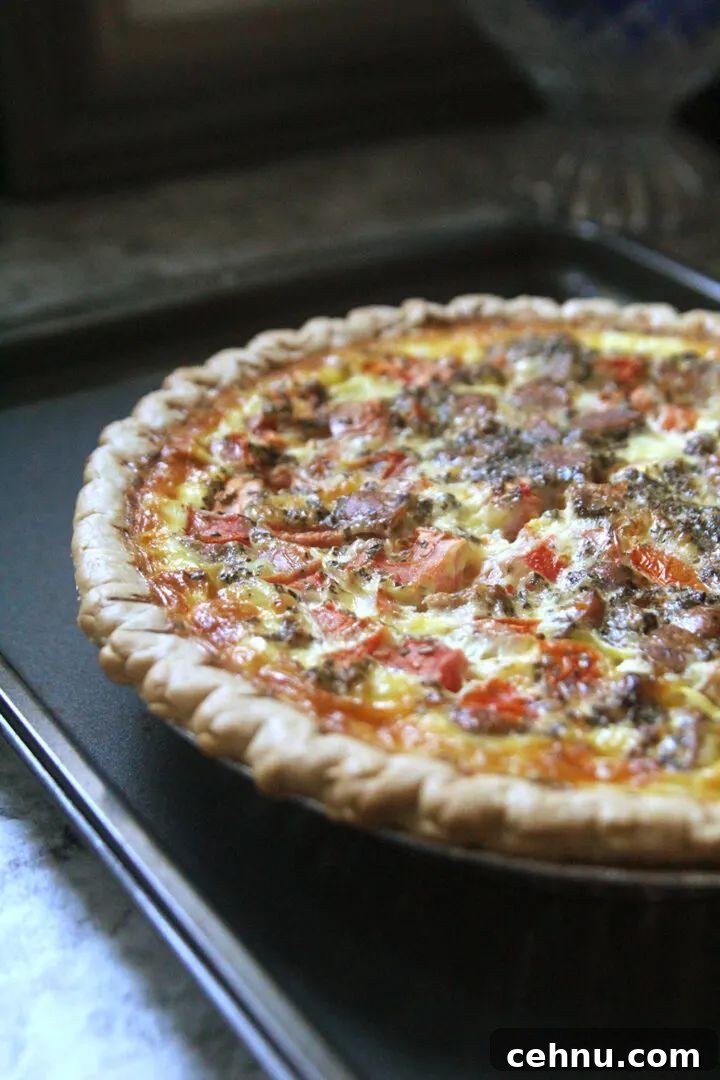 sausage tomato mozarella quiche