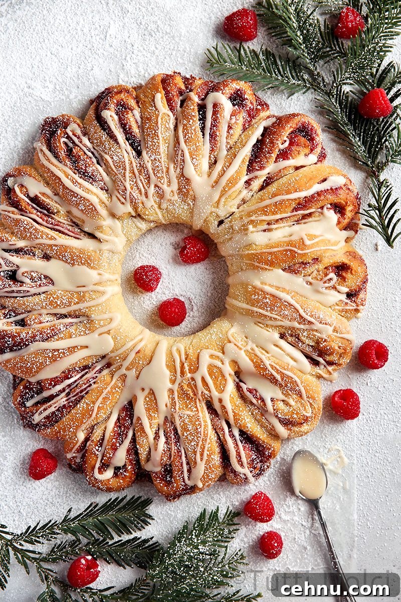 Raspberry Vanilla Wreath Bread