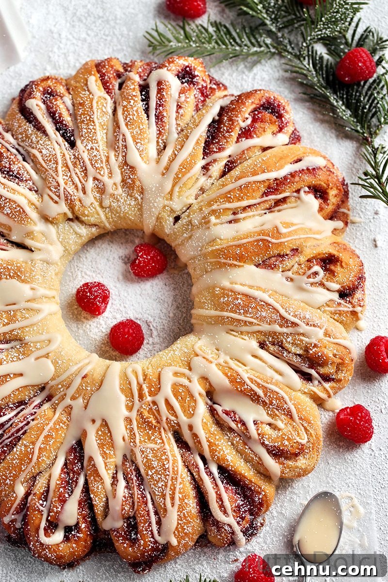 Raspberry Vanilla Wreath Bread
