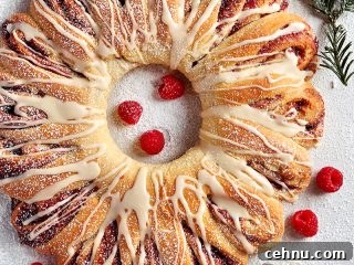 Raspberry Vanilla Wreath Bread