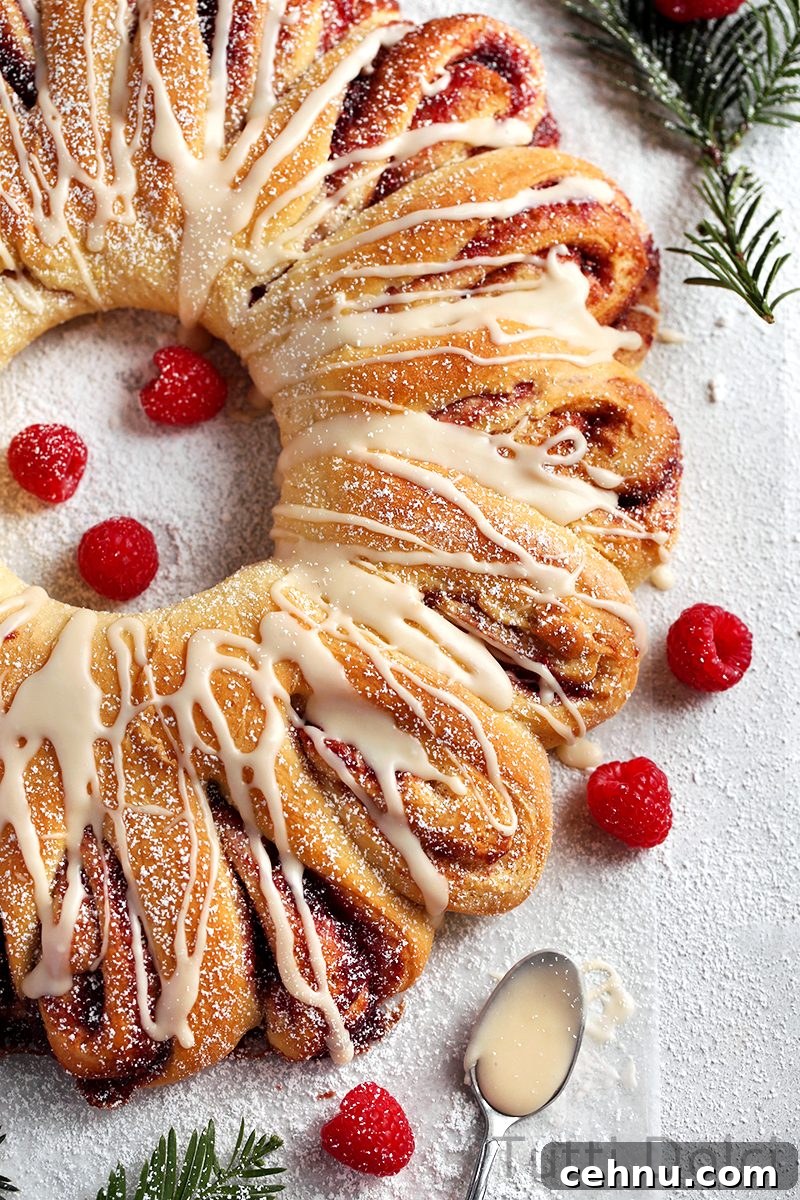 Raspberry Vanilla Wreath Bread