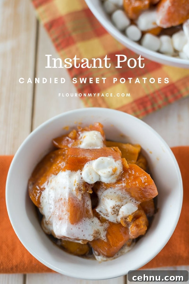 Instant Pot Candied Sweet Potatoes recipe via flouronmyface.com