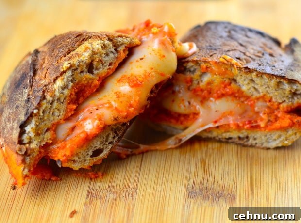 Romesco Manchego grilled cheese sandwich