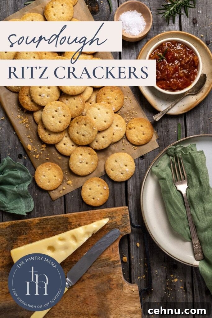 How to Make Sourdough Ritz-Style Crackers 7 Sourdough Ritz Crackers - Pinterest Image