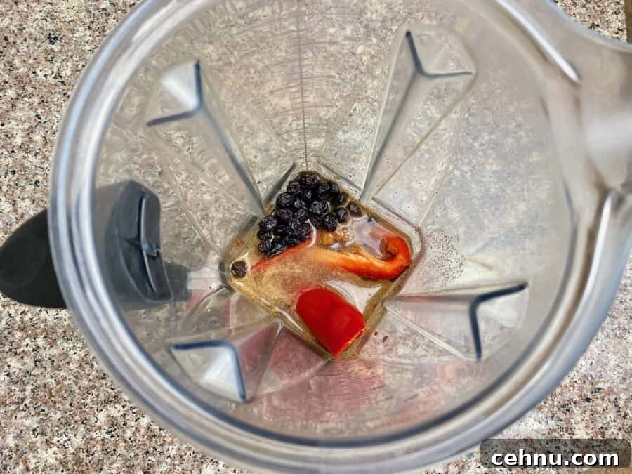 mixed ingredients in blender