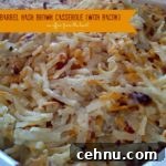 Copycat Cracker Barrel Hash Brown Casserole with Bacon 4 Hash brown casserole in a white dish with text Cracker Barrel hash brown casserole with bacon