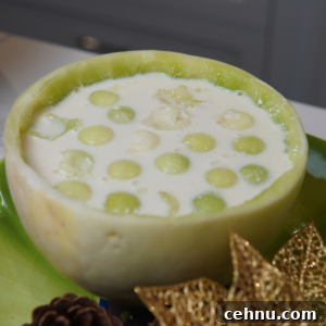 Bowl of honeydew melon sago dessert
