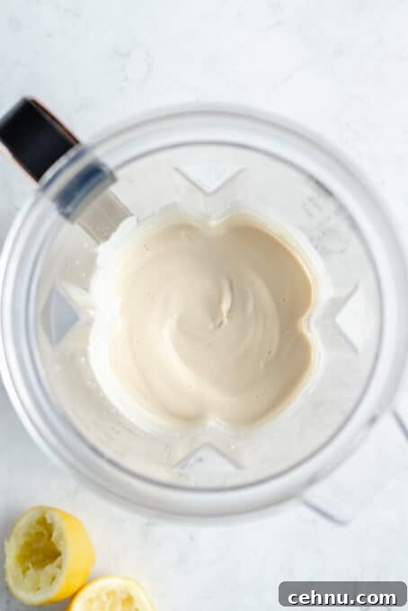 Blended vegan cream cheese.
