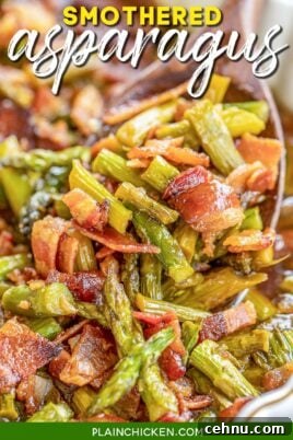 Smothered asparagus with bacon