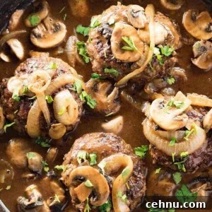 Chopped steaks with gravy