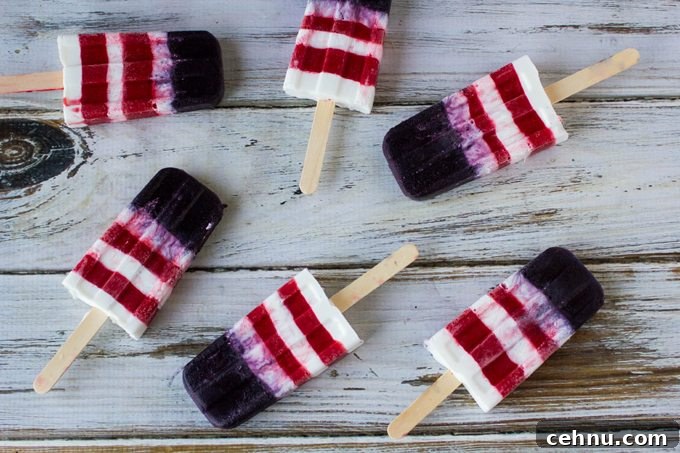 Patriotic Smoothie Popsicles #SundaySupper
