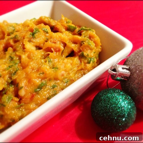 Close-up of pumpkin dip with pine nuts